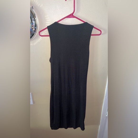 LuLus Wedding Formal Date Night Dress Black Shimmer Sleek Swoop Design - Picture 4 of 4